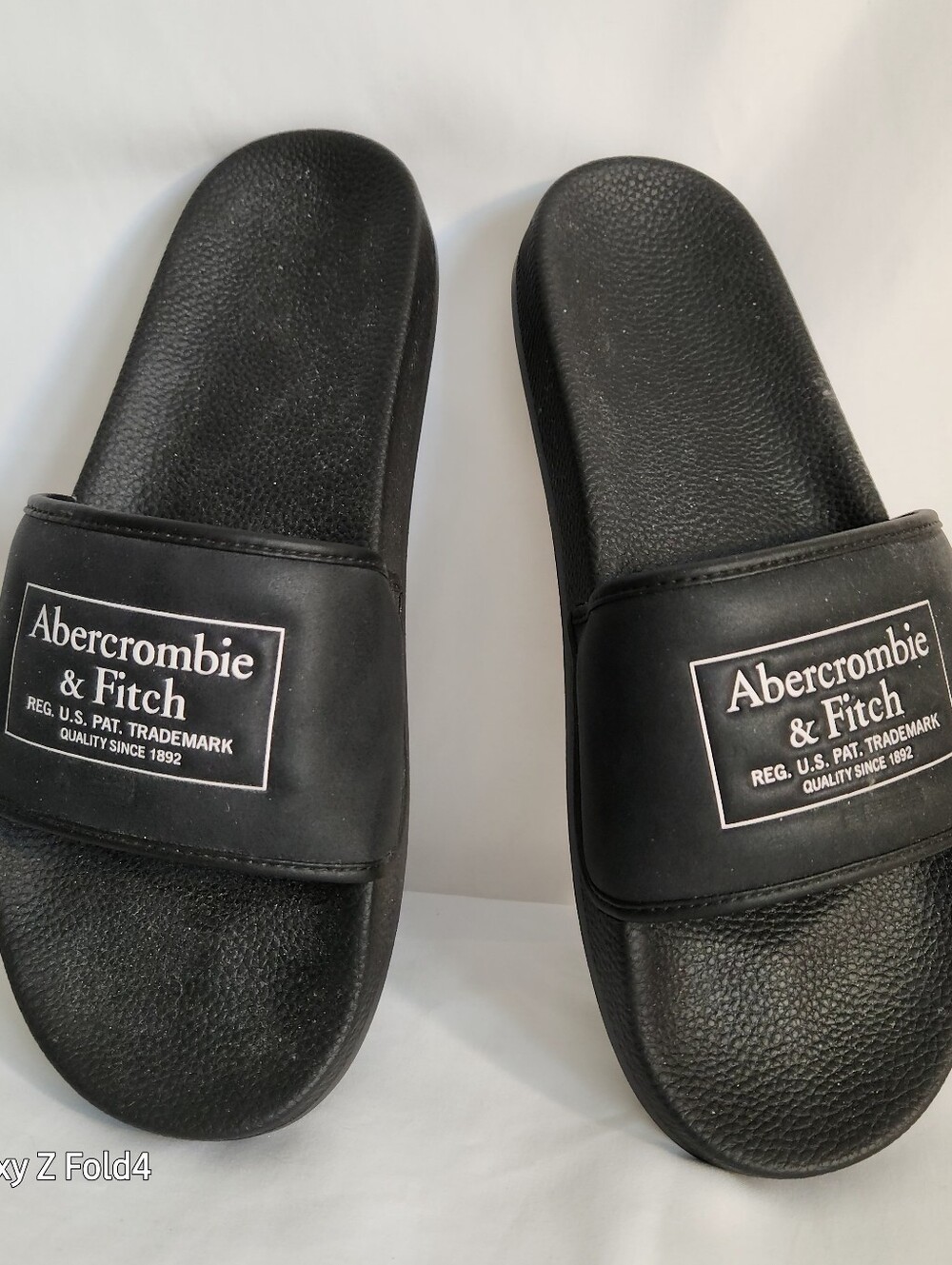 Abercrombie & Fitch Black Logo Slide Sandals